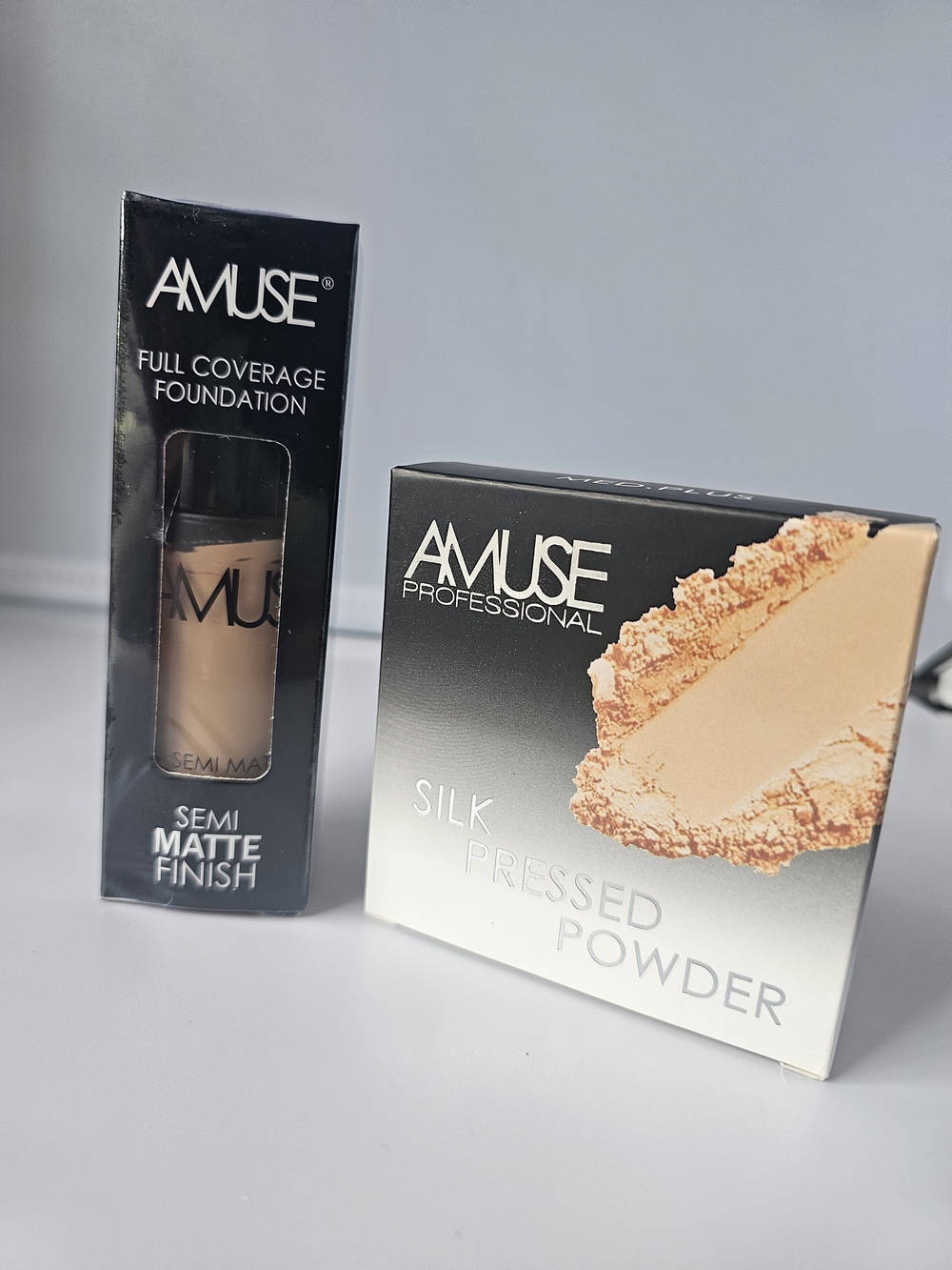 Muse Semi-Matte Full Coverage Foundation & Silk Pressed Powder - Beige